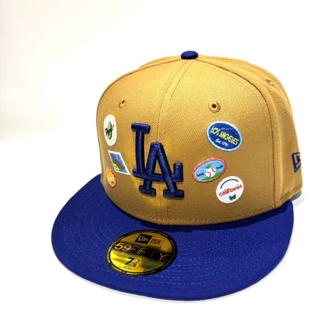 USA買付 NEW ERA 59FIFTY LA DODGERS TRAVEL PATCH CAP / CAMEL × BLUE NE-138