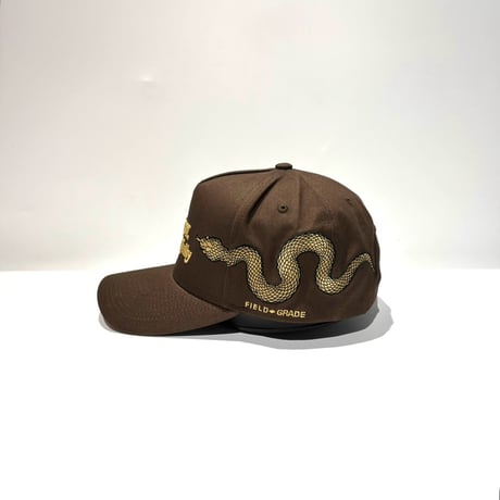 USA買付 FIELD GRADE F*CK OFF RESPECTFULLY GOLD SNAKE スナップバックキャップ / BROWN×GOLD US-53