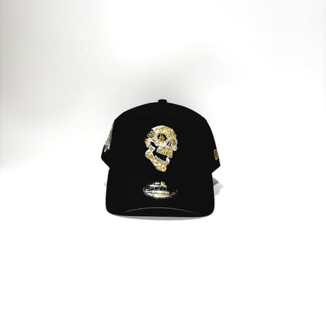 USA買付 Los Angeles Dodgers  Black Gold Skull Edition 9FORTY A-Frame  – Black NE-60