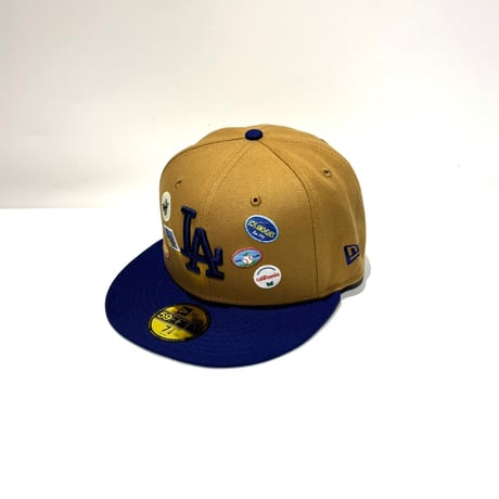 USA買付 NEW ERA 59FIFTY LA DODGERS TRAVEL PATCH CAP / CAMEL × BLUE NE-138