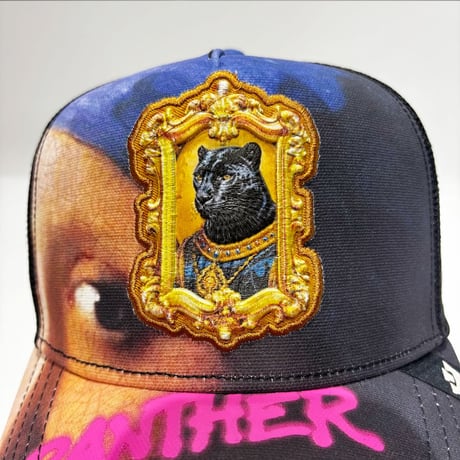 USA買付　GOORIN BROS. PANTHER PORTRAIT GRAPHIC TRUCKER CAP BLACK / PINK　 US-39