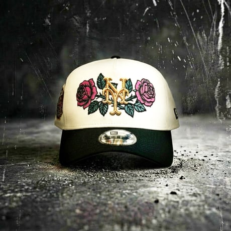 USA買付   NEW YORK METS  “ROSE CHROME” 1969 WORLD SERIES SNAPBACK CAP - CREAM / BLACK　NE-89