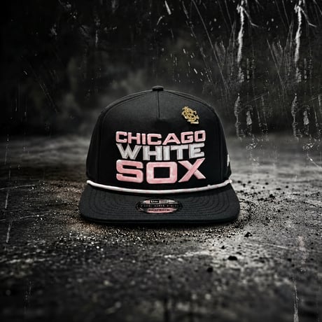 USA買付 NEW ERA THE GOLFER CHICAGO WHITE SOX BIG LOGO ROPE SNAPBACK CAP / BLACK × PINK NE-134