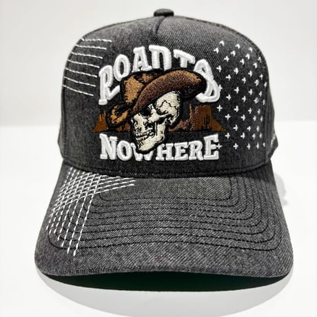 USA買付　FIELD GRADE ROADS NOWHERE SKULL COWBOY SNAPBACK CAP BLACK　 US-35