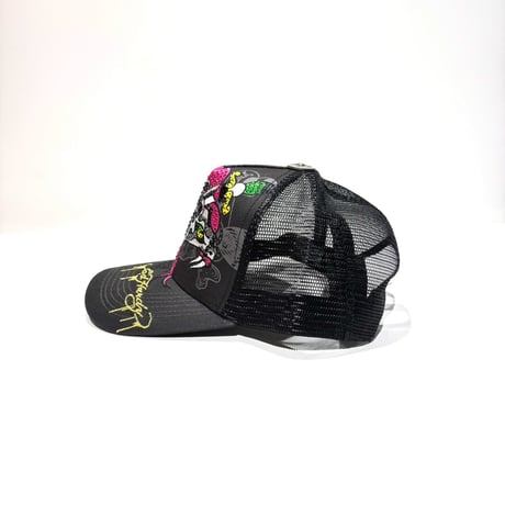 USA買付 ED HARDY SKULLS & SNAKE RHINESTONE TRUCKER MESH CAP BLACK US-41