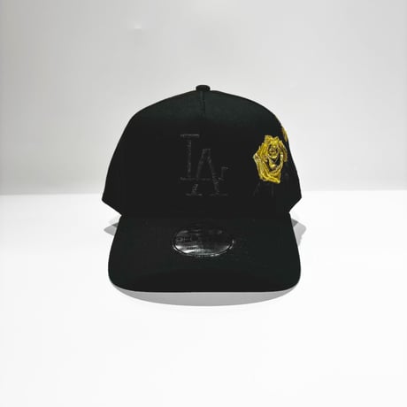 USA買付 NEW ERA 9FORTY A-FRAME Los Angeles Dodgers Rose Embroidery Black CAP　NE-93