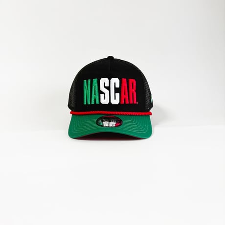 USA買付NEW ERA 9FORTY A-FRAME NASCAR Mexico Trucker Cap – Black / Green　NE-39