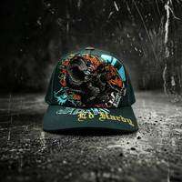 USA買付 ED HARDY BLACK PANTHER RHINESTONE TRUCKER MESH CAP GREEN US-44