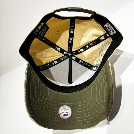 USA買付　NEW ERA New York Yankees Visor Distress Camel 9FORTY A-Frame Cap NE-83