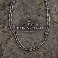 BALL DETAIL RECTANGLE LINK CHAIN NECKLACE / NK-01
