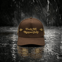 USA買付 FIELD GRADE F*CK OFF RESPECTFULLY GOLD SNAKE スナップバックキャップ / BROWN×GOLD US-53