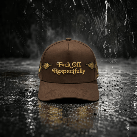 USA買付 FIELD GRADE F*CK OFF RESPECTFULLY GOLD SNAKE スナップバックキャップ / BROWN×GOLD US-53