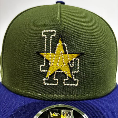 USA買付　LOS ANGELES DODGERS STAR 9FORTY M-CROWN A-FRAME SNAPBACK CAP – DARK GREEN / ROYAL　 NE-54