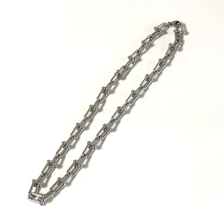 BALL DETAIL RECTANGLE LINK CHAIN NECKLACE / NK-01