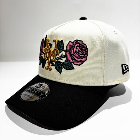 USA買付   NEW YORK METS  “ROSE CHROME” 1969 WORLD SERIES SNAPBACK CAP - CREAM / BLACK　NE-89