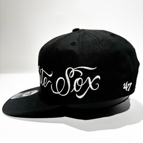 USA買付’47 CHICAGO WHITE SOX CAPTAIN MASTER CARTOON SCRIPT SNAPBACK BLACK　 US-33
