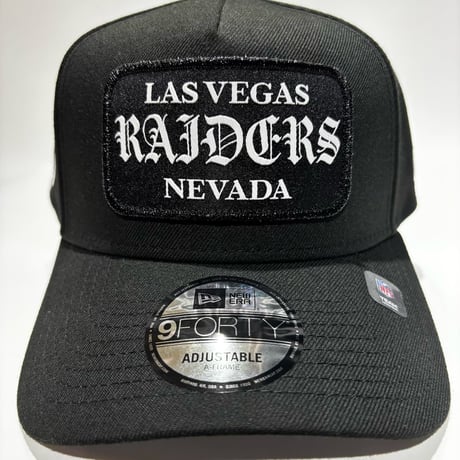 USA買付 Las Vegas Raiders New Era 9FORTY A-Frame Patch Adjustable Cap – Black　NE-66