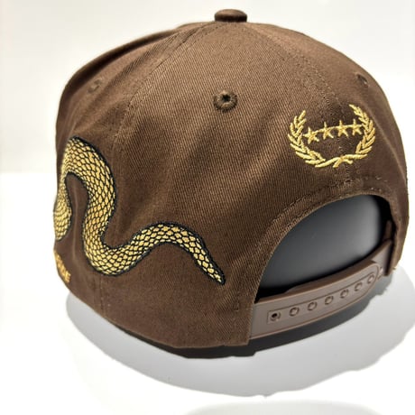 USA買付 FIELD GRADE F*CK OFF RESPECTFULLY GOLD SNAKE スナップバックキャップ / BROWN×GOLD US-53