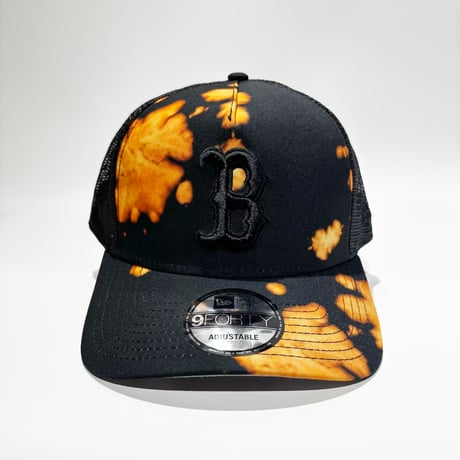 USA買付　USA買付 NEW ERA Boston Red Sox 9FORTY A-Frame Bleach Print Trucker Cap – Black/Orange　 NE-55
