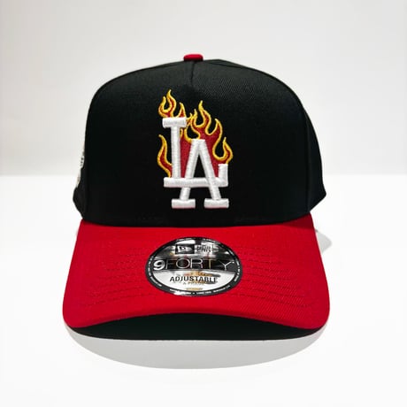 USA買付 NEW ERA  LA FLAME LOGO 100TH ANNIVERSARY SNAPBACK CAP BLACK / RED　 NE-99