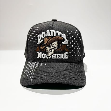 USA買付　FIELD GRADE ROADS NOWHERE SKULL COWBOY SNAPBACK CAP BLACK　 US-35