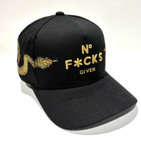 USA買付 FIELD GRADE NO F*CKS GIVEN GOLD SNAKE スナップバックキャップ / BLACK×GOLD  US-51