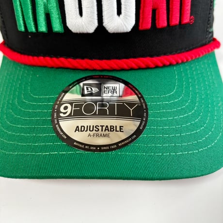 USA買付NEW ERA 9FORTY A-FRAME NASCAR Mexico Trucker Cap – Black / Green　NE-39