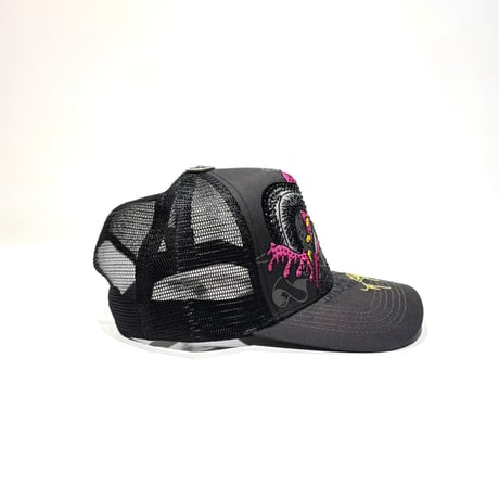 USA買付 ED HARDY SKULLS & SNAKE RHINESTONE TRUCKER MESH CAP BLACK US-41