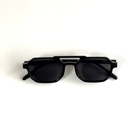 OLD SCHOOL DOUBLE BRIDGE SQUARE SUNGLASSES SG-01