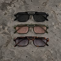 OLD SCHOOL DOUBLE BRIDGE SQUARE SUNGLASSES SG-01