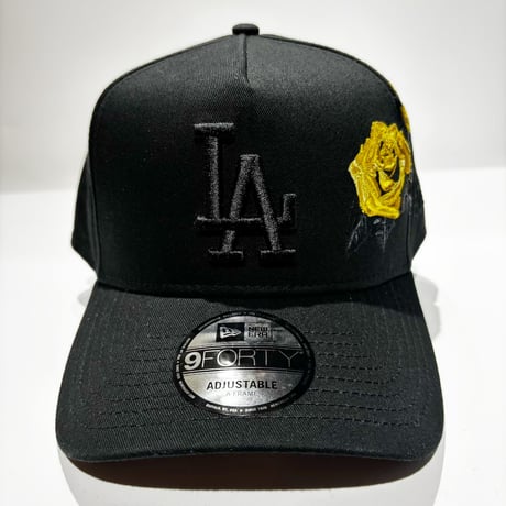 USA買付 NEW ERA 9FORTY A-FRAME Los Angeles Dodgers Rose Embroidery Black CAP　NE-93