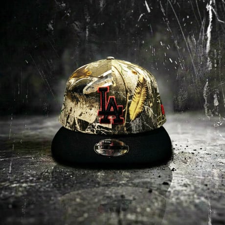 USA買付　NEW ERA 9FIFTY LOS ANGELES DODGERS REALTREE ORANGE POP SNAPBACK CAMO / BLACK　NE-118
