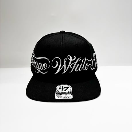 USA買付’47 CHICAGO WHITE SOX CAPTAIN MASTER CARTOON SCRIPT SNAPBACK BLACK　 US-33
