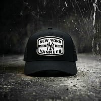 USA買付  NEW YORK YANKEES FANATICS TEAM PATCH A-FRAME TRUCKER SNAPBACK CAP – BLACK　 US-21