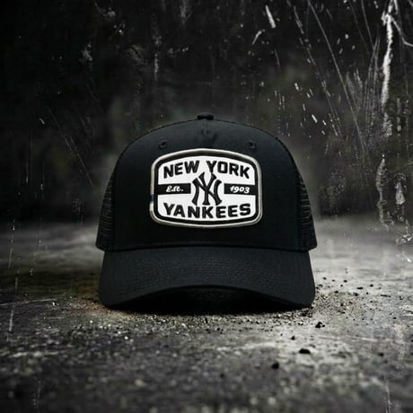 USA買付  NEW YORK YANKEES FANATICS TEAM PATCH A-FRAME TRUCKER SNAPBACK CAP – BLACK　 US-21