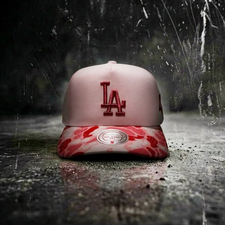 USA買付 Mitchell & Ness Los Angeles Dodgers Pink Camo Pro Pinch Fit Snapback Cap  US-28
