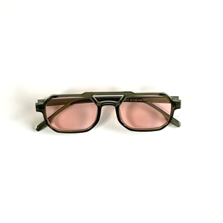 OLD SCHOOL DOUBLE BRIDGE SQUARE SUNGLASSES SG-01