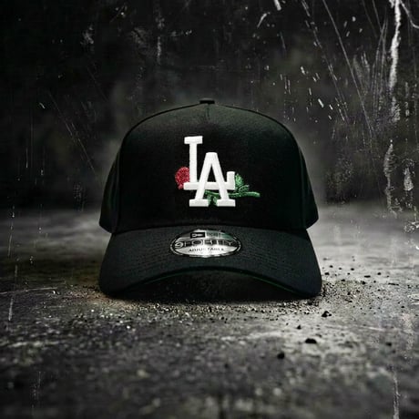 USA買付　NEW ERA 9FORTY A-FRAME LOS ANGELES DODGERS ROSE SNAPBACK CAP BLACK　NE-109