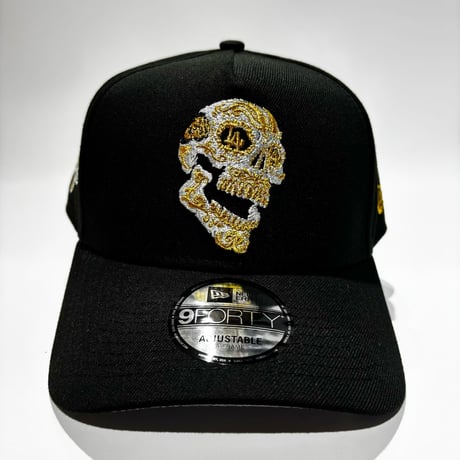 USA買付 Los Angeles Dodgers  Black Gold Skull Edition 9FORTY A-Frame  – Black NE-60