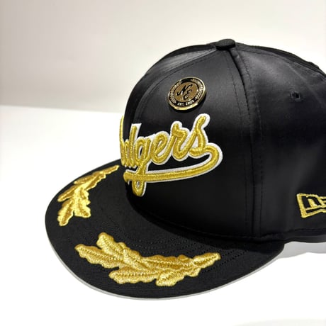USA買付 NEW ERA 59FIFTY LOS ANGELES DODGERS GOLD SCRIPT LAUREL FITTED CAP / BLACK × GOLD NE-135