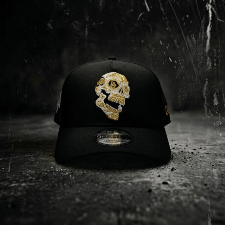 USA買付 Los Angeles Dodgers  Black Gold Skull Edition 9FORTY A-Frame  – Black NE-60