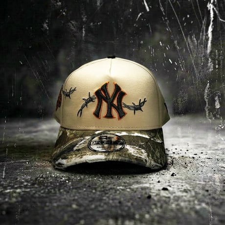 USA買付　NEW ERA New York Yankees Visor Distress Camel 9FORTY A-Frame Cap NE-83
