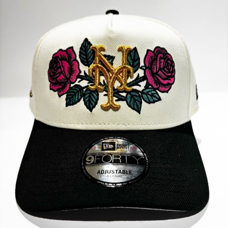 USA買付   NEW YORK METS  “ROSE CHROME” 1969 WORLD SERIES SNAPBACK CAP - CREAM / BLACK　NE-89