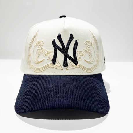USA買付　NEW ERA 9FORTY A-FRAME New York Yankees Western Stitch Stone / Navy ニューヨーク・ヤンキース　 NE-130
