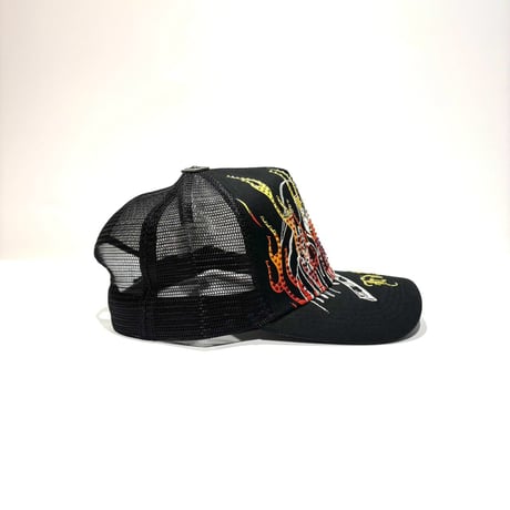 USA買付 ED HARDY COWBOY SKULL RHINESTONE TRUCKER MESH CAP BLACK US-40
