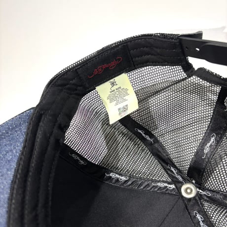 USA買付 ED HARDY TIGER HEAD RHINESTONE TRUCKER MESH CAP BLACK US-43