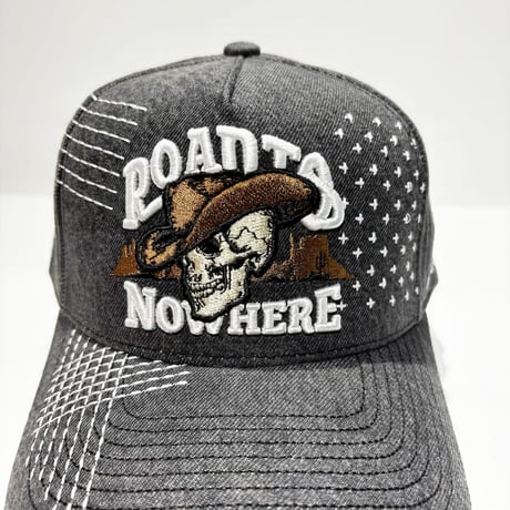 USA買付　FIELD GRADE ROADS NOWHERE SKULL COWBOY SNAPBACK CAP BLACK　 US-35