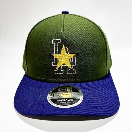 USA買付　LOS ANGELES DODGERS STAR 9FORTY M-CROWN A-FRAME SNAPBACK CAP – DARK GREEN / ROYAL　 NE-54