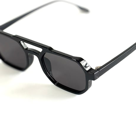 OLD SCHOOL DOUBLE BRIDGE SQUARE SUNGLASSES SG-01