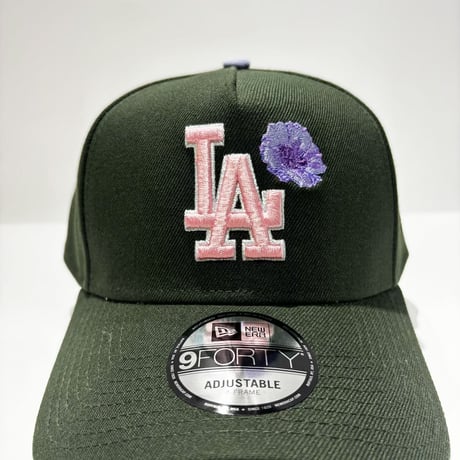 USA買付　NEW ERA 9FORTY A-FRAME LOS ANGELES DODGERS FLORAL DARK GREEN　NE-112